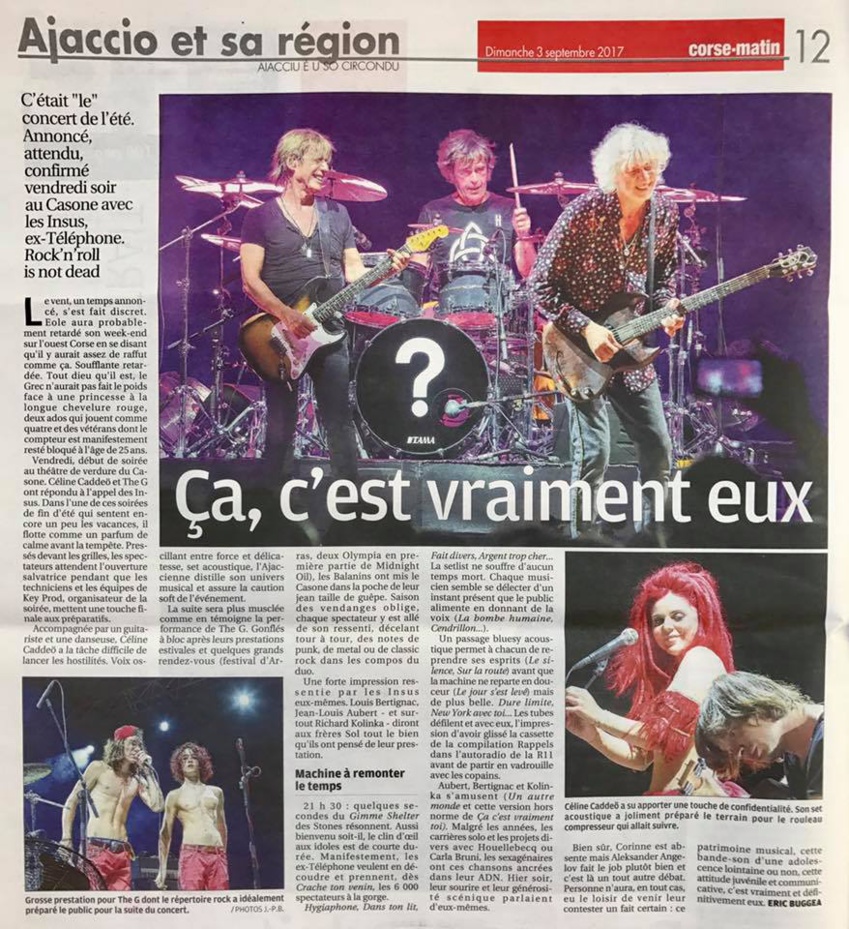 Les Insus en concert à AJACCIO septembre 2017 Les Insus en concert à AJACCIO septembre 2017