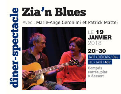 Scenina Diner Spectacle Zia’n Blues janvier 2018