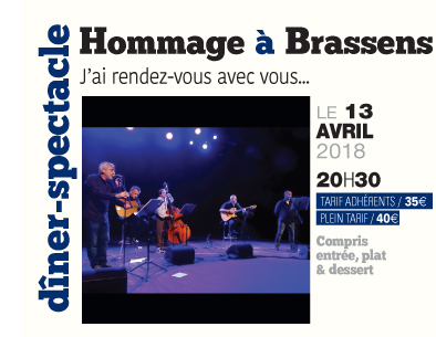 Scenina diner spectacle Hommage à Brassens juin 2018