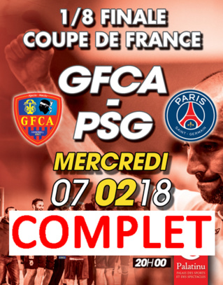 1/8 de finale coupe de France MASCULINE GFCA / PSG fevrier 2018