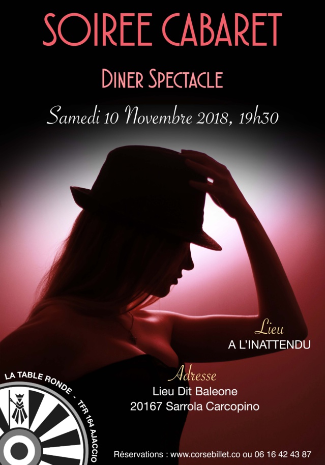 Soirée Cabaret - Dîner Spectacle novembre 2018 Soirée Cabaret - Dîner Spectacle novembre 2018