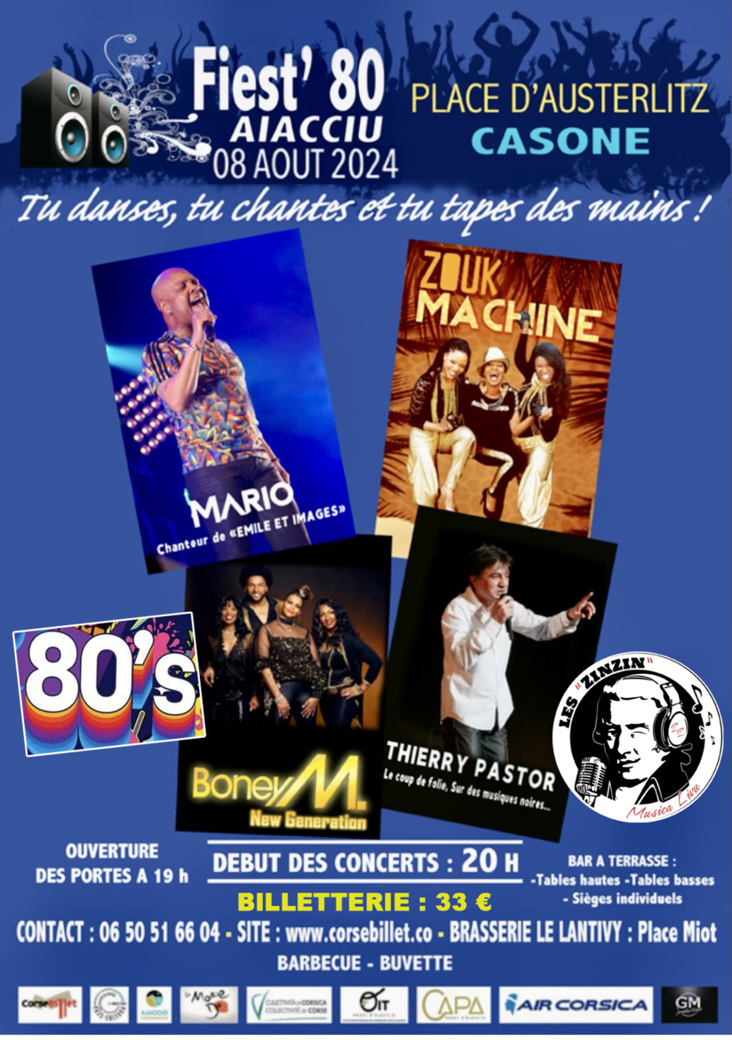 Fiesta'80 AIACCIU - 8/08/2024 Fiesta'80 AIACCIU - 8/08/2024