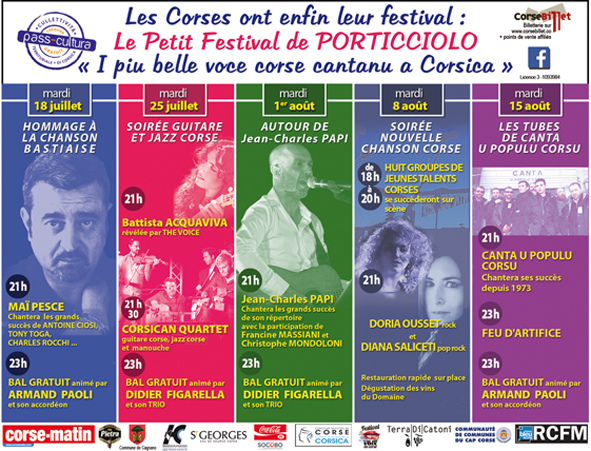Le petit festival 2017 LES TUBES DE CANTA U POPULU CORSU aout 2017