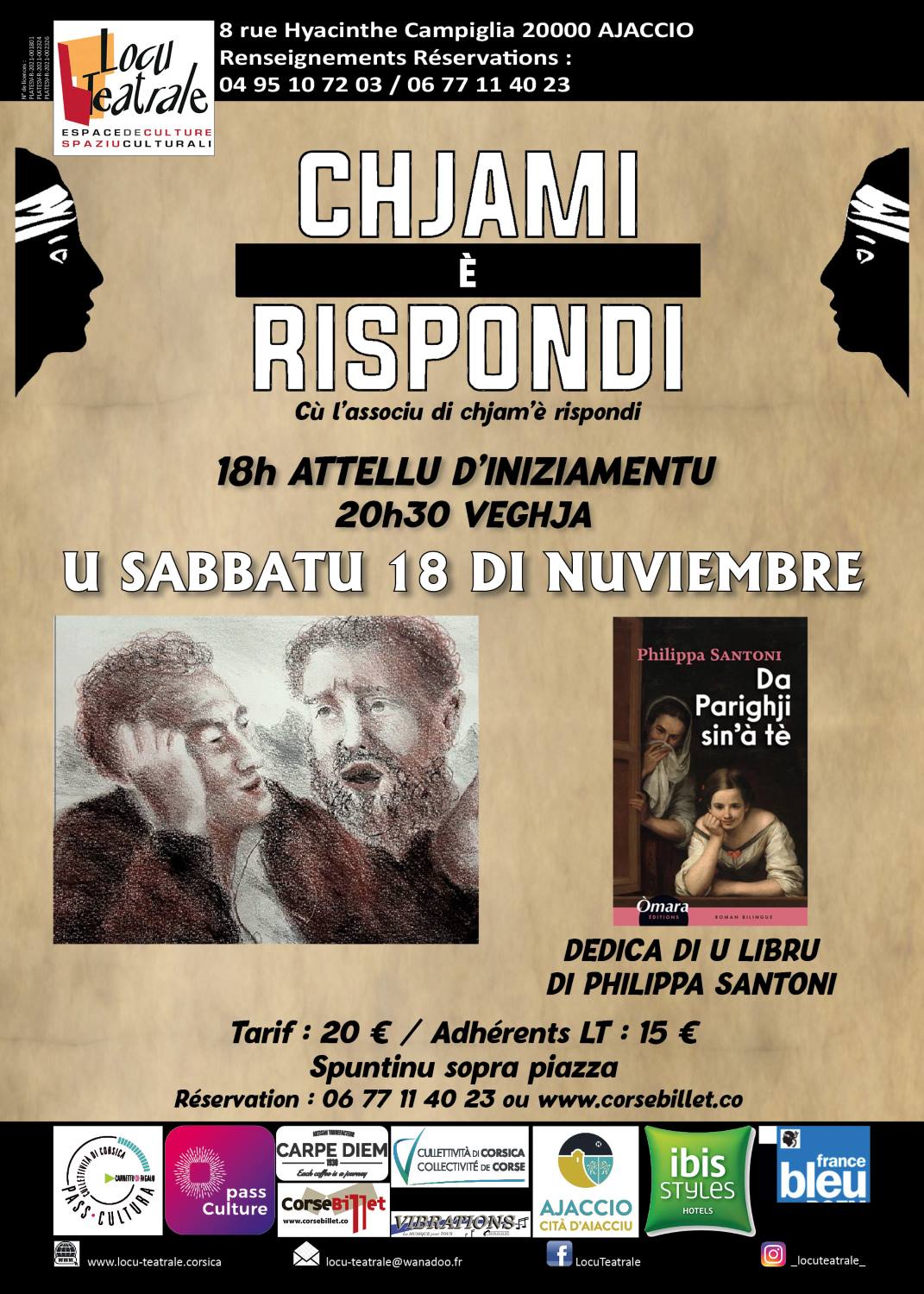 Serata Chjam'è rispondi Locu teatrale